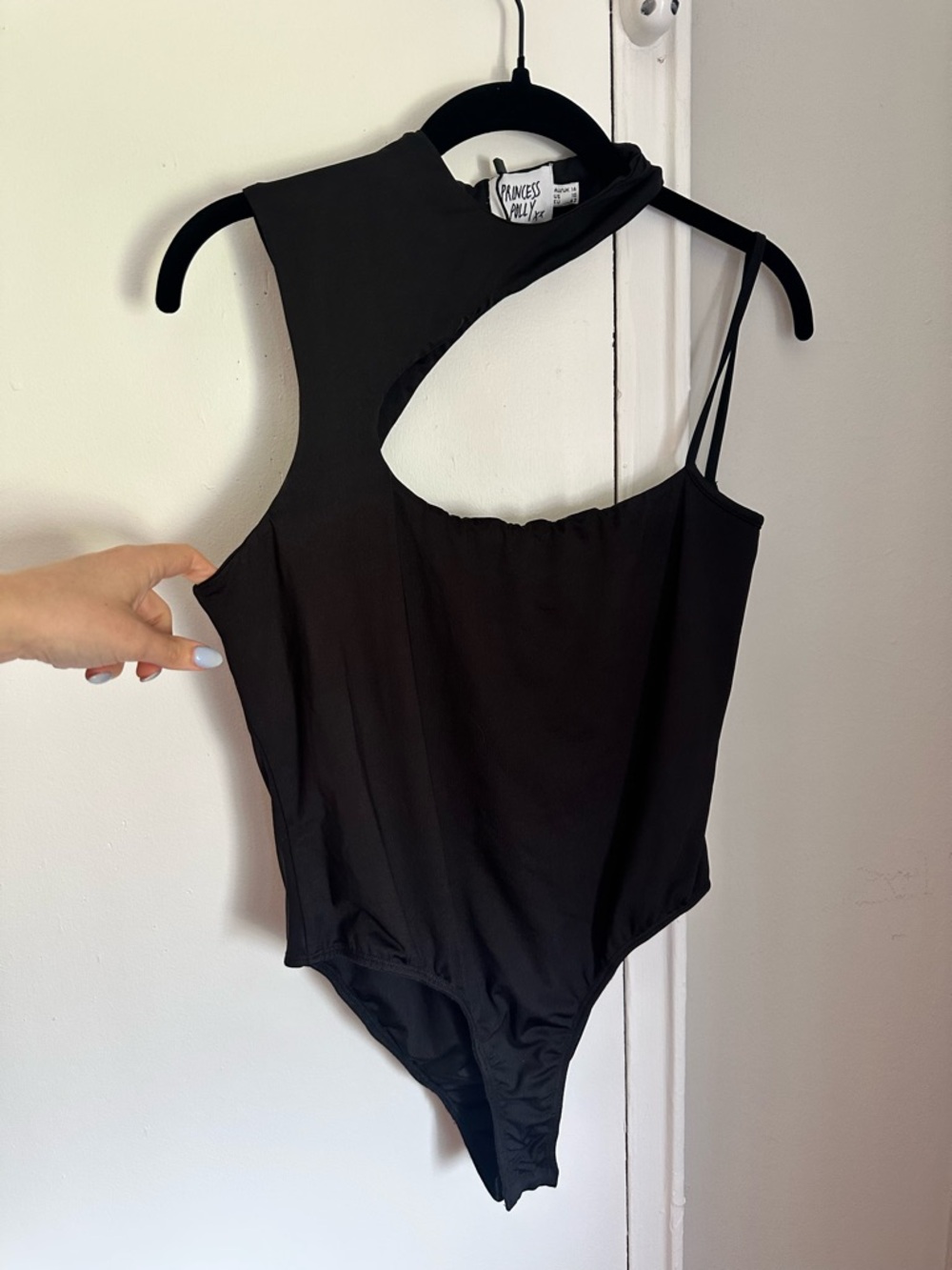 Princess Polly Black a symmetrical bodysuit, Size US 10